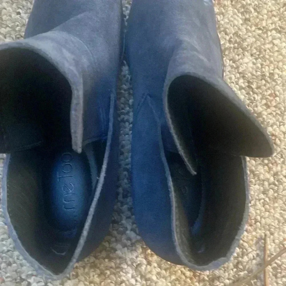 Me Too Navy Blue Suede Leather Heeled Ankle Boot size 9m - Picture 8 of 11